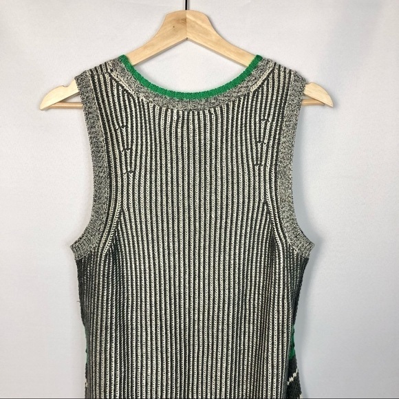 Cabi Trident Gray & Green Pullover Sweater Sleeveless Top S #885 - Picture 7 of 8